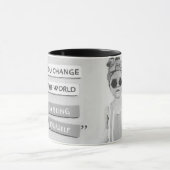 やる気を起こさせるな引用文Black&Whiteのファッションの女の子 マグカップ (中央)