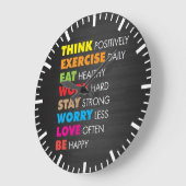 やる気を起こさせるな感動的な単語- ラージ壁時計 (傾斜)