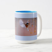 やる気を起こさせるな鳥との聖書の詩のアイザイアの40:31 ツートーンマグカップ (正面右)