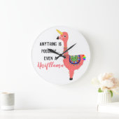 やる気を起こさせるなUnifllama: ユニコーンフラミンゴラマ ラージ壁時計 (ホーム)