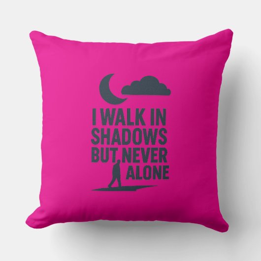 やる気を起こさせるクリスチャン枕「影を歩く クッション (正面)