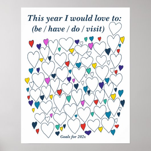 やる気を起こさせるゴール設定バケットリスト ポスター (正面)