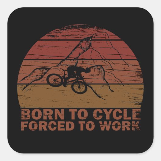 やる気を起こさせるサイクリング引用文 スクエアシール (正面)