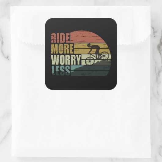 やる気を起こさせるサイクリング引用文 スクエアシール (バッグ)