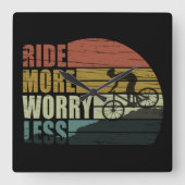 やる気を起こさせるサイクリング引用文 スクエア壁時計 (正面)