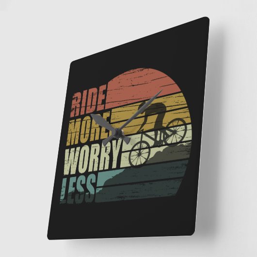 やる気を起こさせるサイクリング引用文 スクエア壁時計 (傾斜)