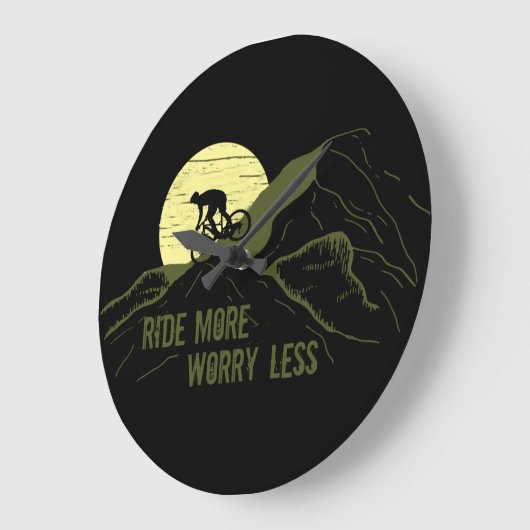 やる気を起こさせるサイクリング引用文 ラージ壁時計 (傾斜)