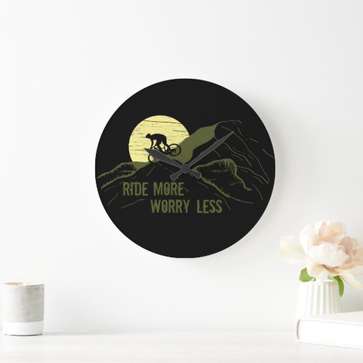 やる気を起こさせるサイクリング引用文 ラージ壁時計 (ホーム)