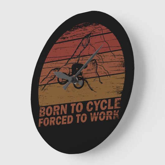 やる気を起こさせるサイクリング引用文 ラージ壁時計 (傾斜)