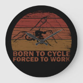 やる気を起こさせるサイクリング引用文 ラージ壁時計 (正面)