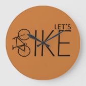 やる気を起こさせるサイクリング引用文 ラージ壁時計 (正面)