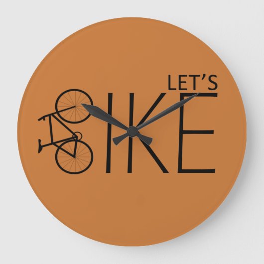 やる気を起こさせるサイクリング引用文 ラージ壁時計 (正面)