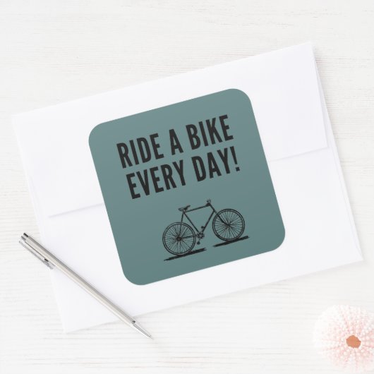やる気を起こさせるサイクリング スクエアシール (封筒)
