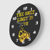 やる気を起こさせるジムとフィットネスホームジムTシャツ ラージ壁時計 (傾斜)