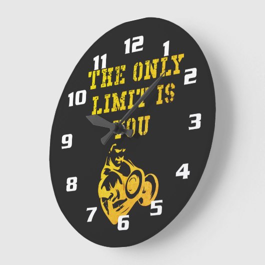 やる気を起こさせるジムとフィットネスホームジムTシャツ ラージ壁時計 (傾斜)