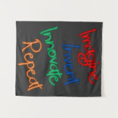 やる気を起こさせるタイポグラフィ タペストリー (正面(横))