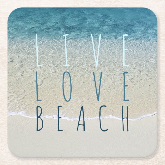 やる気を起こさせるターコイズブルー海サーフウェーブフォト スクエアペーパーコースター (正面)