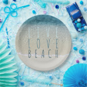 やる気を起こさせるターコイズブルー海サーフウェーブフォト ペーパープレート (パーティー)