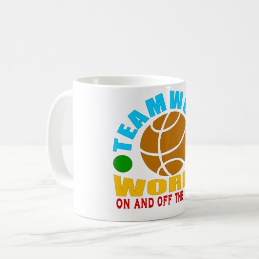 やる気を起こさせるチームワーク魔法 コーヒーマグカップ (正面左)