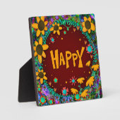 やる気を起こさせるトレンディーおもしろいかわいらしハッピーインスピレーション フォトプラーク (正面)