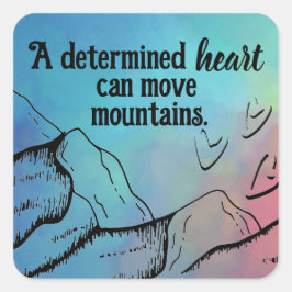 やる気を起こさせるハートは山の色を移動できグラデーションる スクエアシール