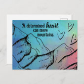 やる気を起こさせるハートは山の色を移動できグラデーションる ポストカード (正面/裏面)