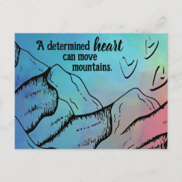 やる気を起こさせるハートは山の色を移動できグラデーションる ポストカード