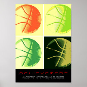 やる気を起こさせるバスケットボールスポーツポップ・アートのアート ポスター