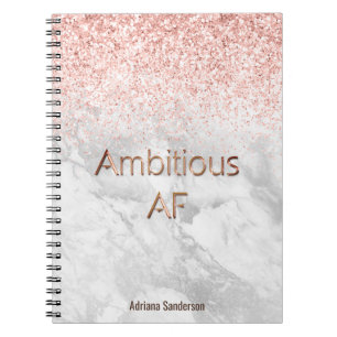 やる気を起こさせるバラ金ゴールドグリッターパーソナライズされた ノートブック