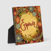 やる気を起こさせるフローラ黄色の力の鼓動 フォトプラーク (正面)