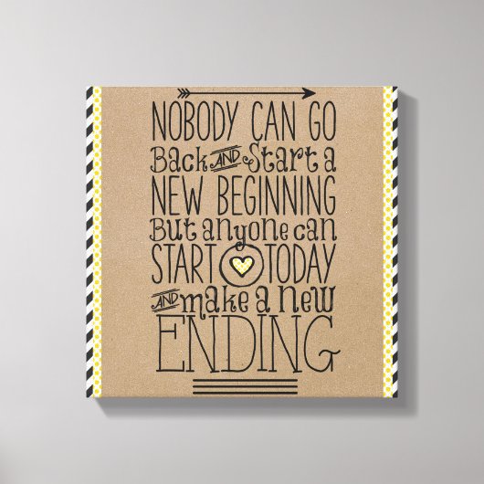 やる気を起こさせるプリント：新規開始 キャンバスプリント (正面)