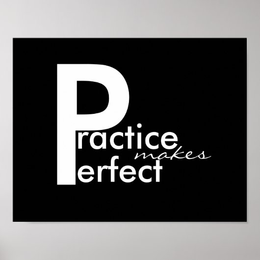 やる気を起こさせるポスター白黒モダンはっきりした ポスター (正面)