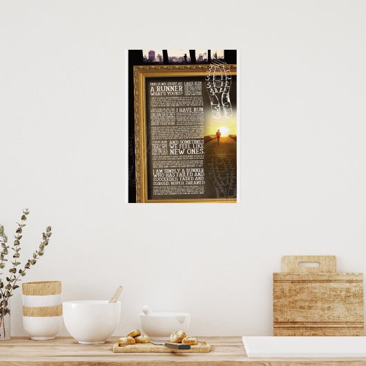 やる気を起こさせるランニング人生 ポスター (キッチン)
