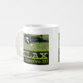 やる気を起こさせるリラックスCat Meタイムおもしろいデザイン コーヒーマグカップ (正面左)