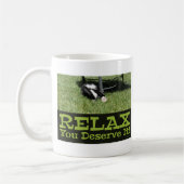 やる気を起こさせるリラックスCat Meタイムおもしろいデザイン コーヒーマグカップ (左)