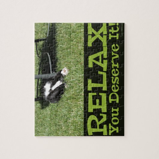 やる気を起こさせるリラックスZen Cat写真 ジグソーパズル (縦)