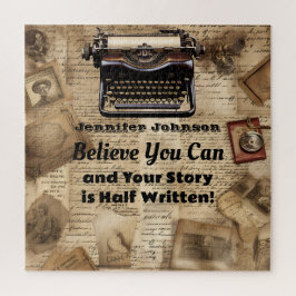 やる気を起こさせるヴィンテージタイプライターパズル ジグソーパズル