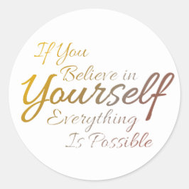 やる気を起こさせる信じ引用文 ラウンドシール