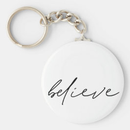 やる気を起こさせる信じ黒文字 キーホルダー