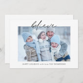 やる気を起こさせる信じScript Photo Christmas シーズンカード (正面/裏面)