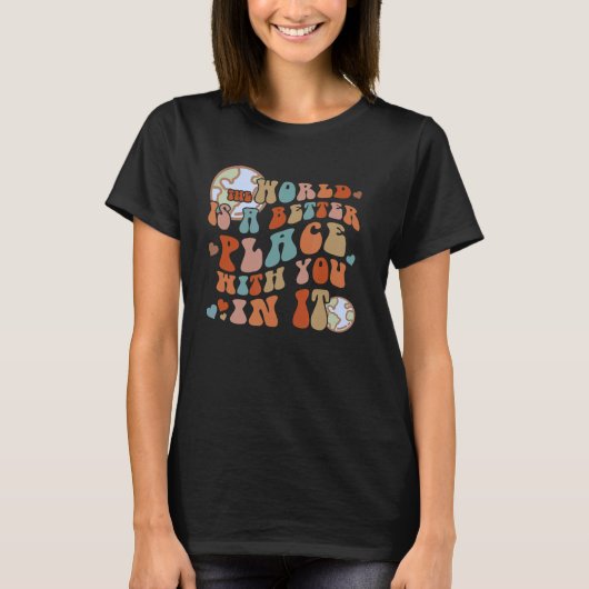 やる気を起こさせる前向きレトロ引用文確認ストロ Tシャツ (正面)