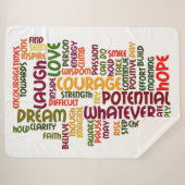 やる気を起こさせる勇気付けられるの前向き語 シェルパブランケット (正面(横))