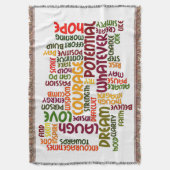 やる気を起こさせる勇気付けられるの前向き語 スローブランケット (正面縦)