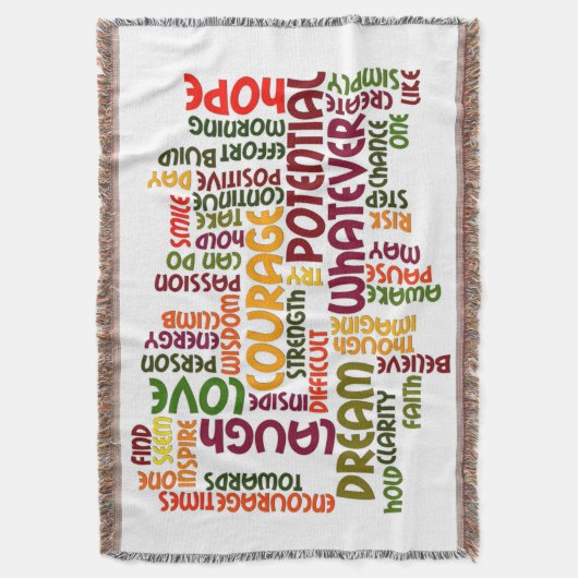 やる気を起こさせる勇気付けられるの前向き語 スローブランケット (正面縦)