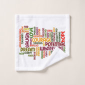 やる気を起こさせる勇気付けられるの前向き語 バスタオルセット (ウォッシュタオル)