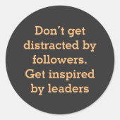 やる気を起こさせる単語のシンプル文字 ラウンドシール (正面)