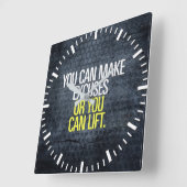 やる気を起こさせる単語 – トレーニング スクエア壁時計 (傾斜)