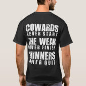 やる気を起こさせる単語 – 勝者はやめない Tシャツ (裏面)