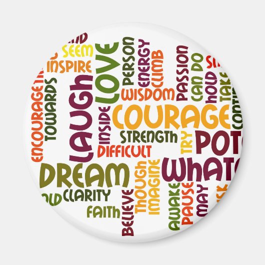 やる気を起こさせる単語#1冷蔵庫用マグネット マグネット (正面)