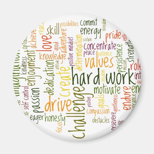 やる気を起こさせる単語#2冷蔵庫用マグネット マグネット (正面)